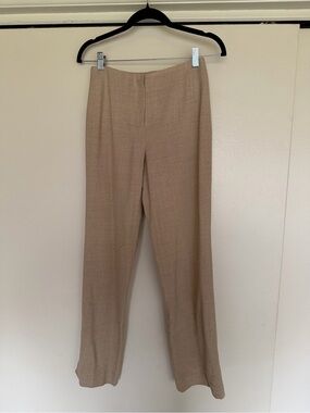 Donna Karan Tan Straight-Leg Dress Pants